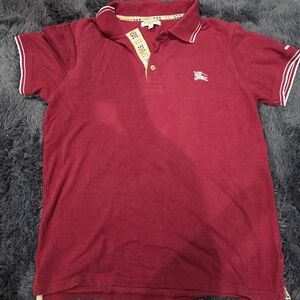 Burberry Brit Red Polo Shirt with White Accents